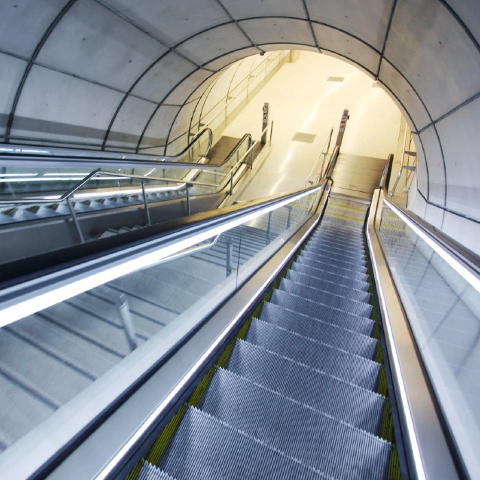 Escalators, moving walkways and automatic doors